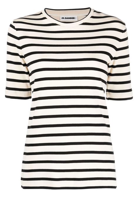 White and grey striped T-shirt - JIL SANDER  women JIL SANDER | J40GC0111J46497080